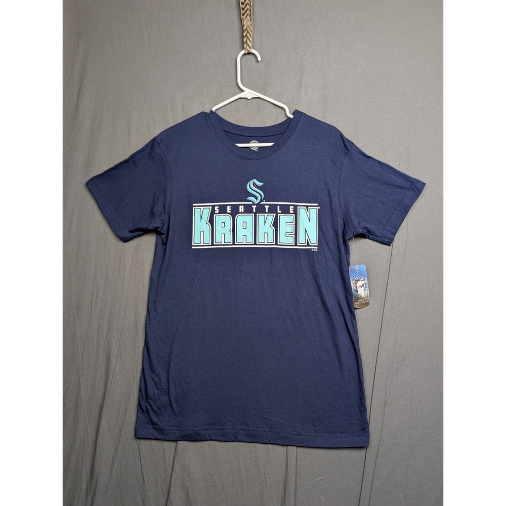 Seattle Kraken Short Sleeve Logo Tee Navy Blue Men's Medium
